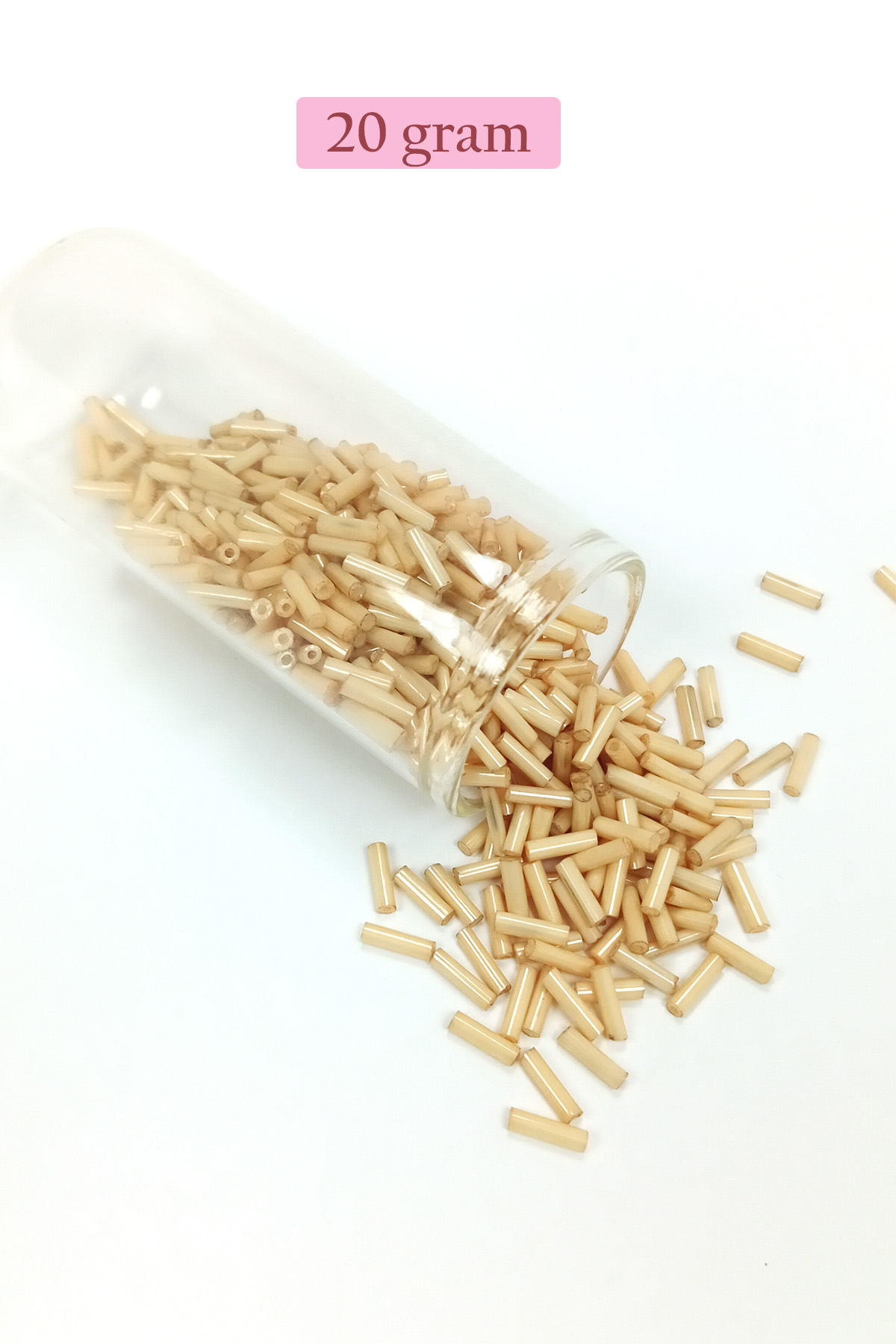 Uzun Boru Kesme Boncuk Çap 2mm Uzunluk 10 mm - 4 Renk - Toplam 80 Gram - BNC427