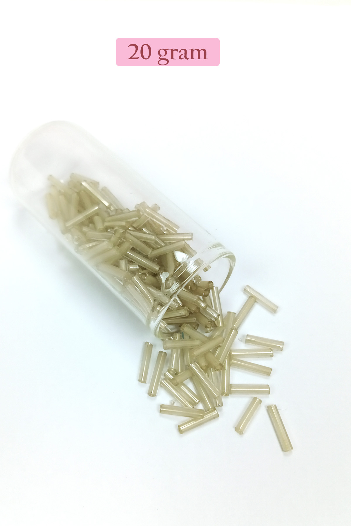 Uzun Boru Kesme Boncuk Çap 2mm Uzunluk 10 mm - 4 Renk - Toplam 80 Gram - BNC429