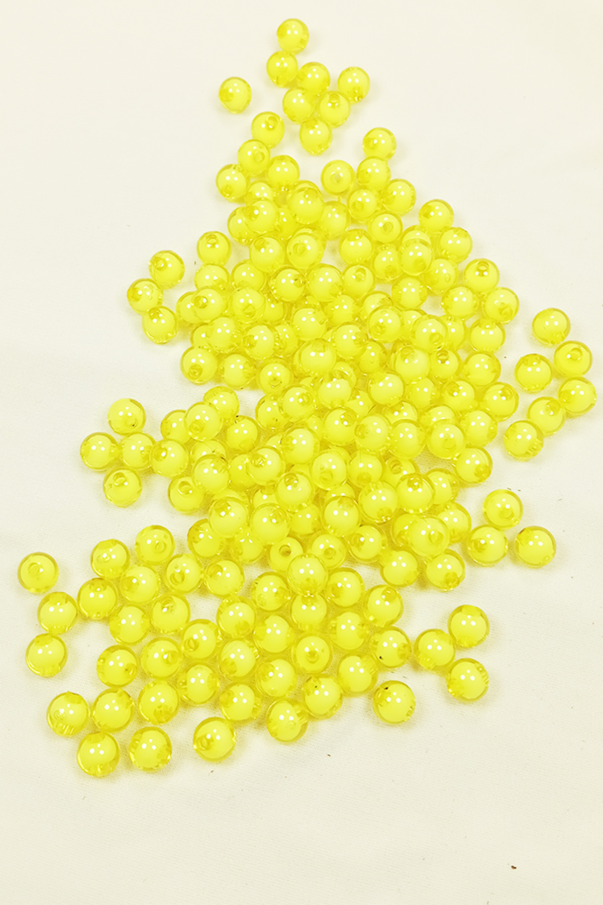 Yuvarlak Boncuk İçten Boncuklu Bileklik Çanta Boncuğu 8 mm 50 gr Sarı - BNC467