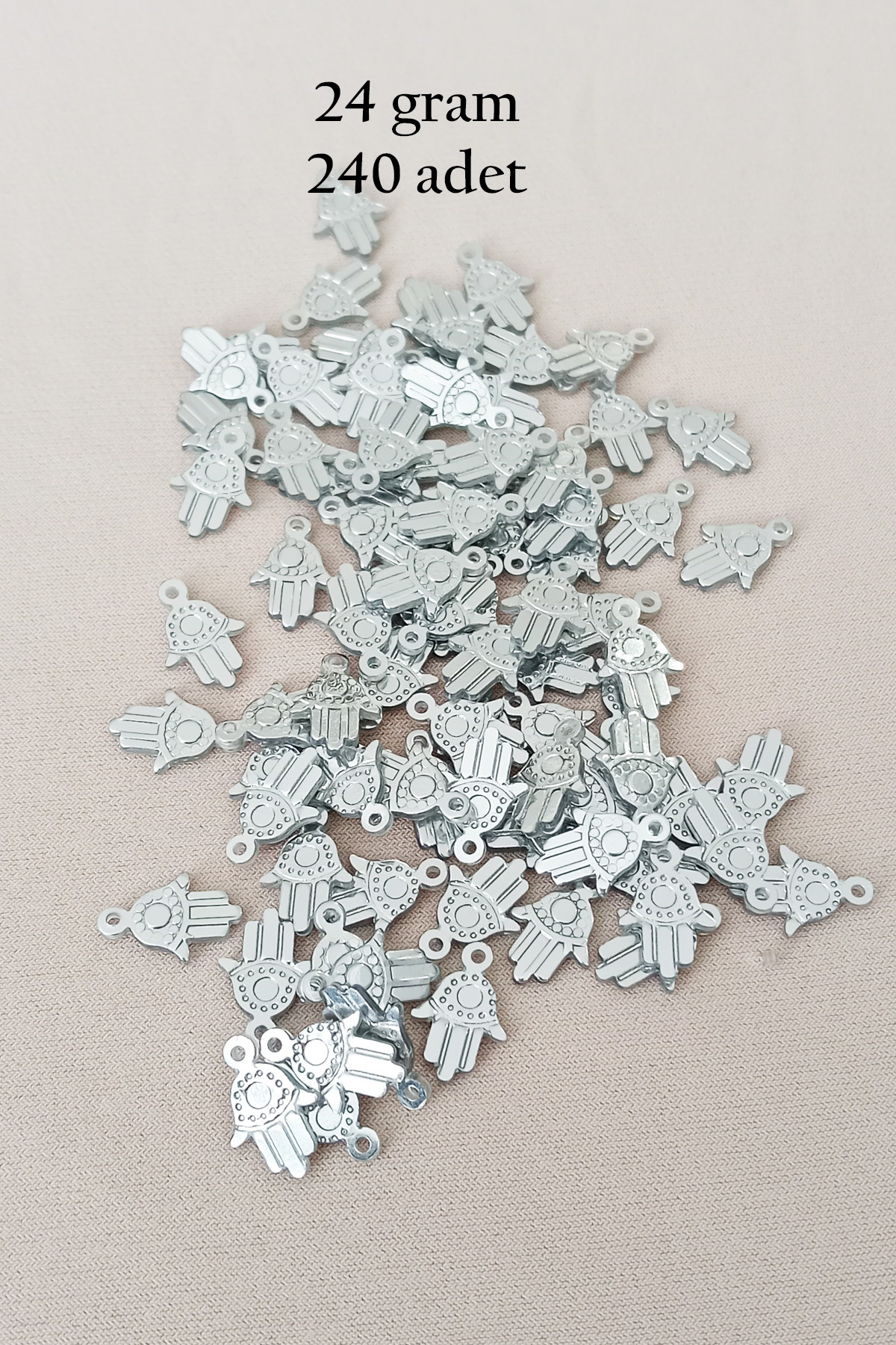 Oya Abiye Bileklik Kolye Pleksi Metalik Plastik Pul Gümüş Renk 24 gram 240 adet - BNC586