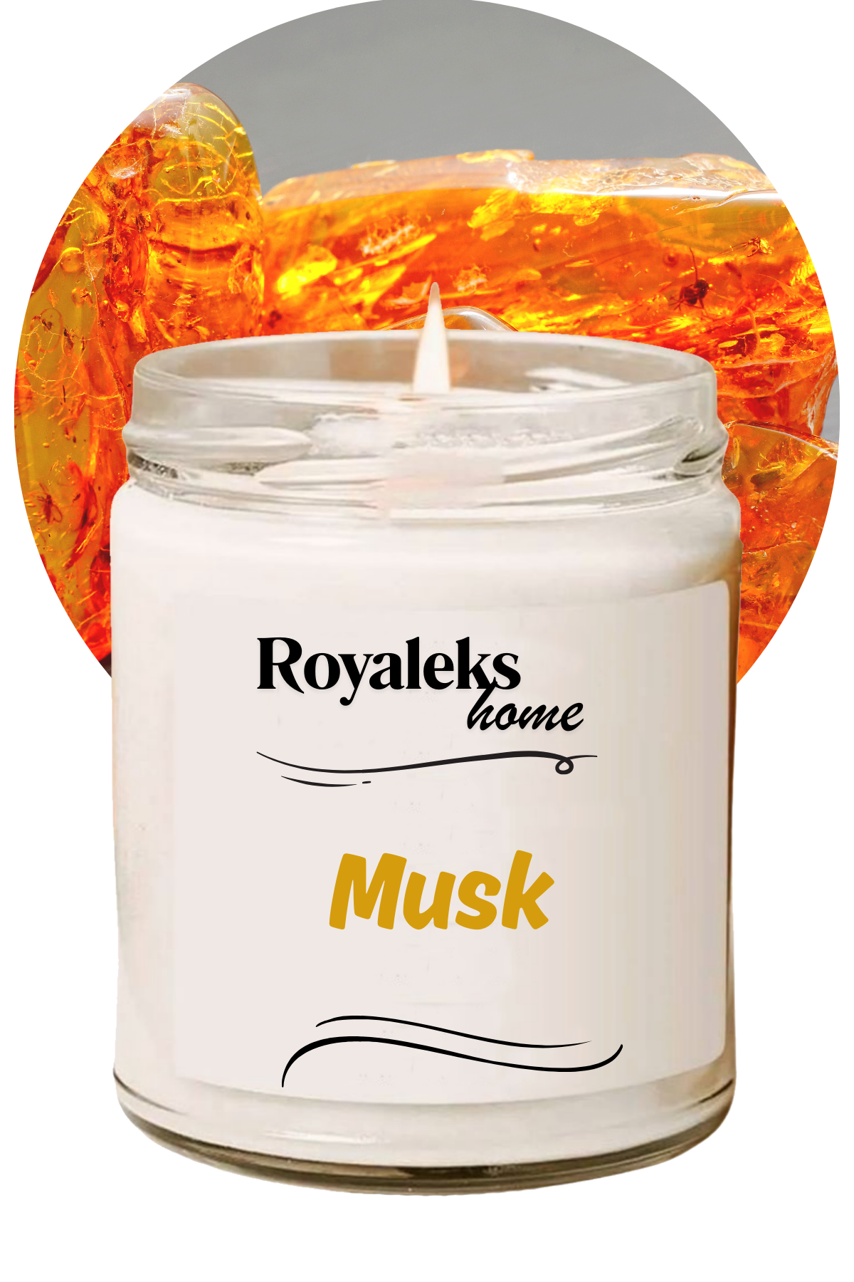 Doğal Özel Seri Kokulu Dekoratif Kavanoz Mum 210 cc - Musk Esansı - RYL