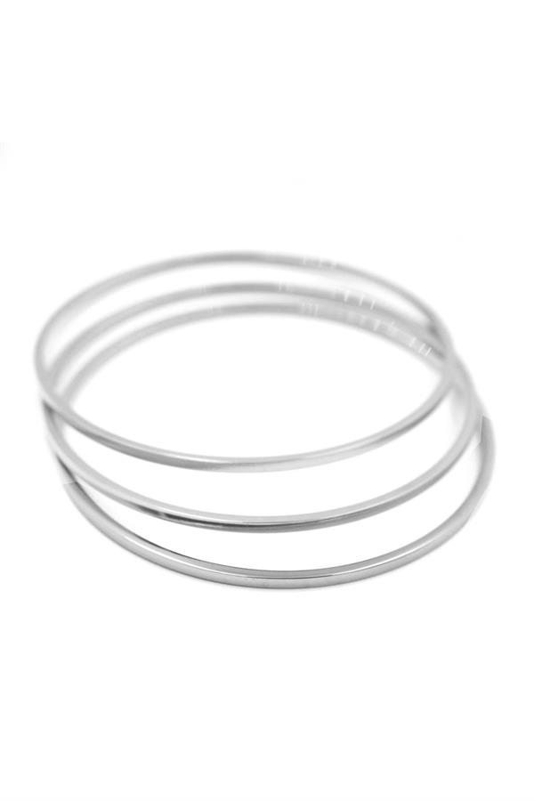 3'lü Ajda Bilezik - 60mm - Gümüş