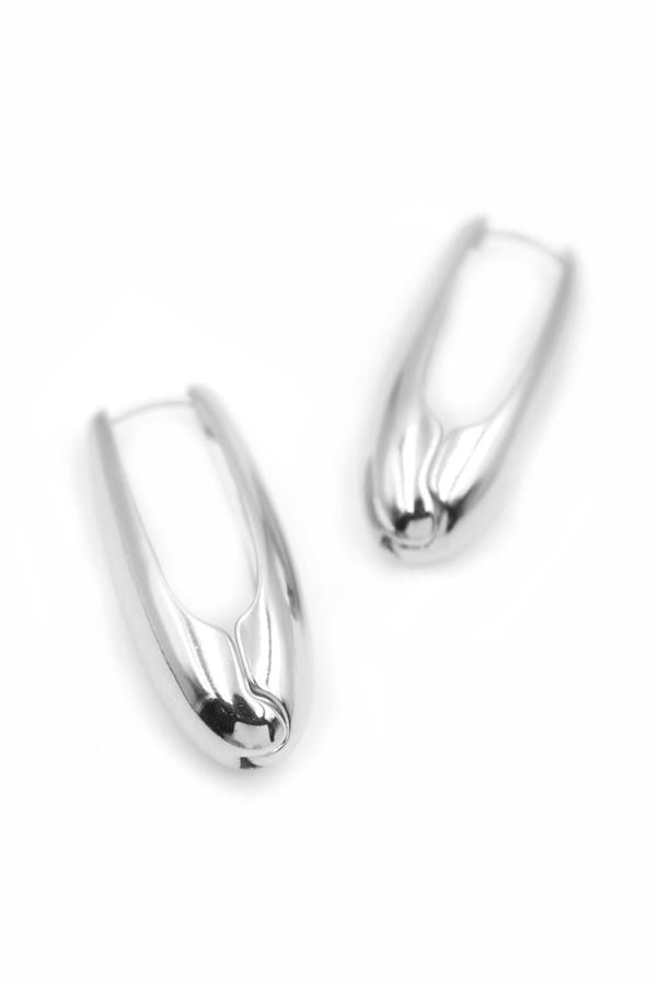 Oval Küpe - Gümüş