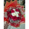 KIRMIZI BEYAZ BUKET 15 Lİ