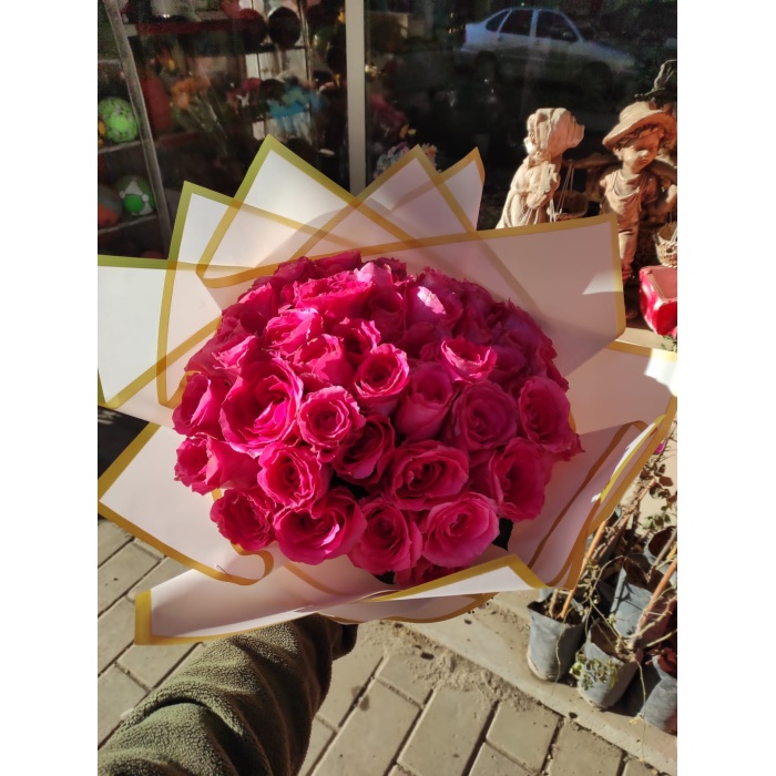 PEMBE GÜL BUKETİ 41 Lİ