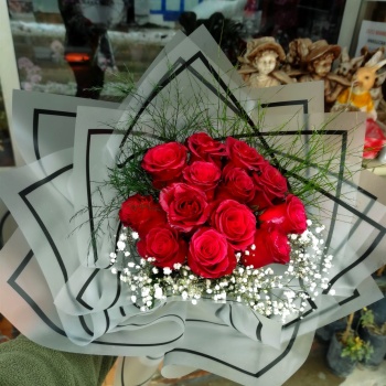 KIRMIZI GÜL BUKETİ TASARIM13LÜ