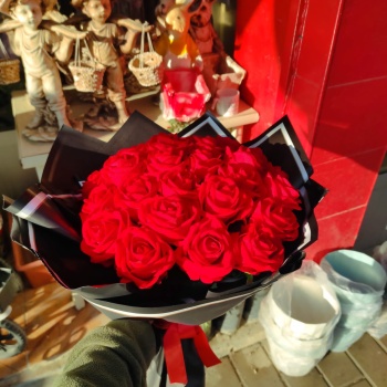 canlı 21li Kırmızı Gül Buketi