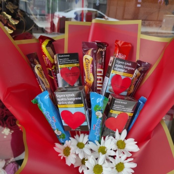 Çikolata Buket Tiryaki Canlı Papatya