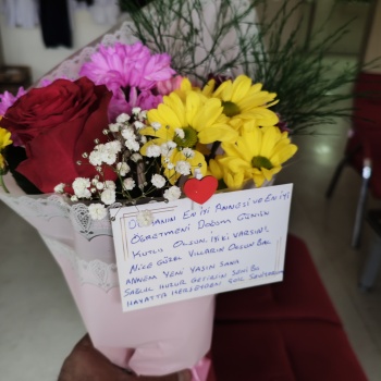 Canlı Gül Papatya Buketi