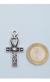 Ankh Anahtarı - Nilin Anahtarı Gümüş Kaplama Örme Zincir Kolye