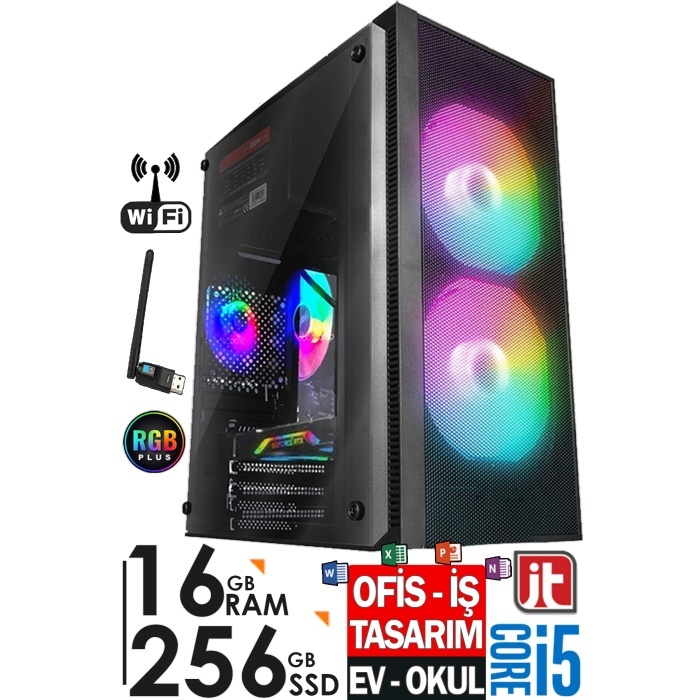 J-TECH R283 i5 6400 3.30Ghz 16GB RAM 256GB SSD WiFi Masaüstü Bilgisayar