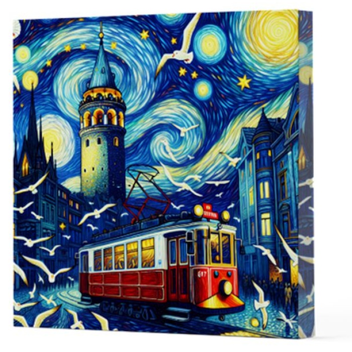 Van Gogh 1 Galata - Çizgisiz Yan Boyamalı Defter
