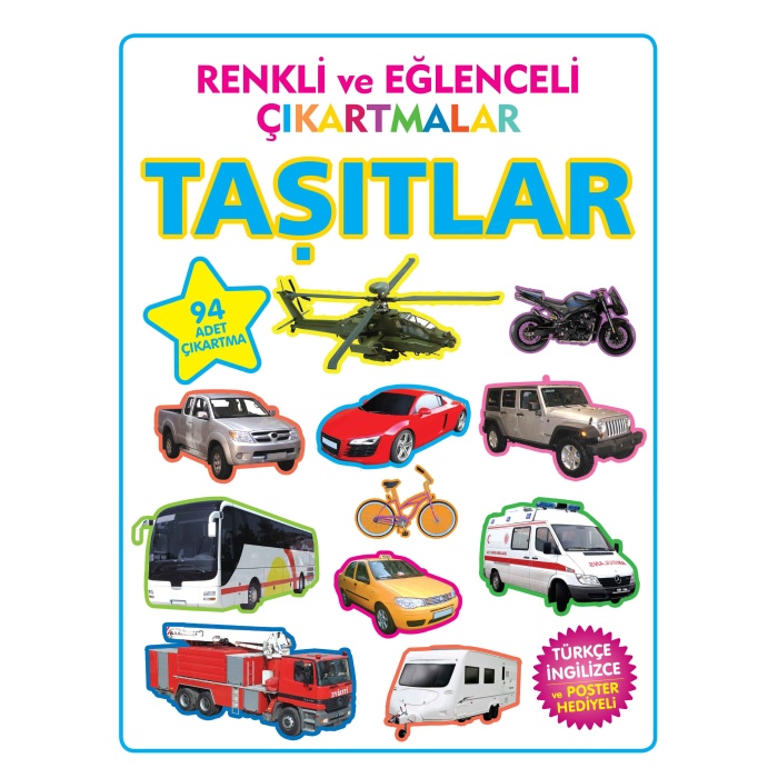 Renkli ve Eğlenceli Çıkartmalar Taşıtlar