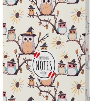 Baykuş 7 - Yan Boyamalı Çizgili Defter