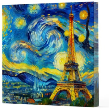 Van Gogh 9 Eyfel Kulesi - Çizgisiz Yan Boyamalı Defter