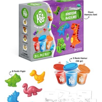 Dinozor Avcıları Oyun Hamuru Seti (17 Parça - 352 Gr)