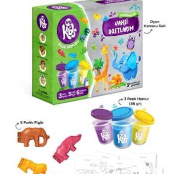 Vahşi Dostlarım Oyun Hamuru Seti (14 Parça - 344 Gr)