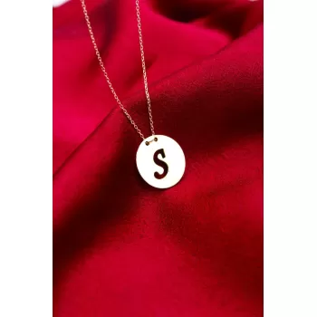 Kadın Rose Harf Plaka Kolye