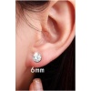 6 Mm 1 Çift Cubic Zirkon 925 Ayar Gümüş Tektaş Çivi Küpe