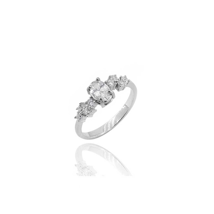 925 Ayar Oval Zirkon Taşlı Gümüş Yüzük