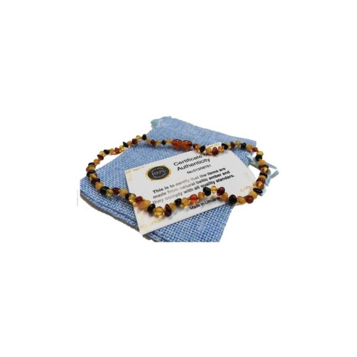 Orjinal Kehribar Bebek Diş Kolyesi Multicolor Renk Kehribar Kolye Kız Erkek Çocuk Kolye 4-5 Gram