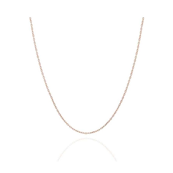 Hayalet Gümüş Üzeri Rose Gold Kaplama Kolye Zinciri 1 mm