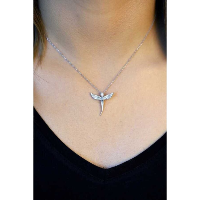 925 Ayar Zirkon Taşlı Peri Model Hayalet Kolye