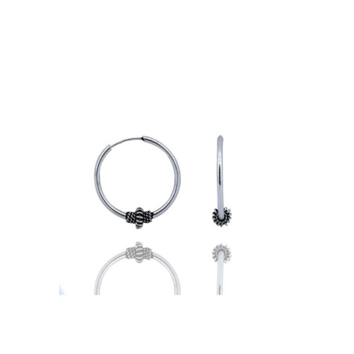 16 Mm Halka Model Gümüş Küpe