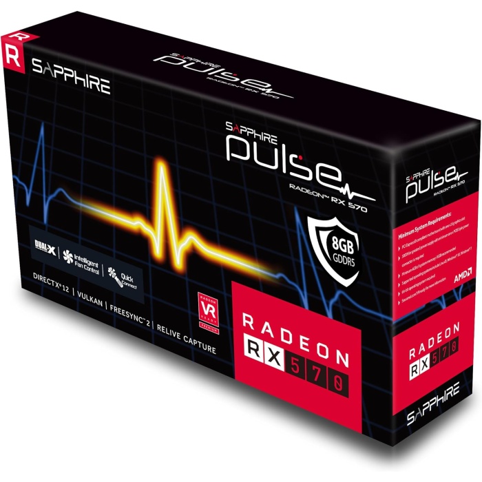 Sapphire RX 570 Pulse 11266-36-20G 256 Bit GDDR5 8 GB Ekran Kartı