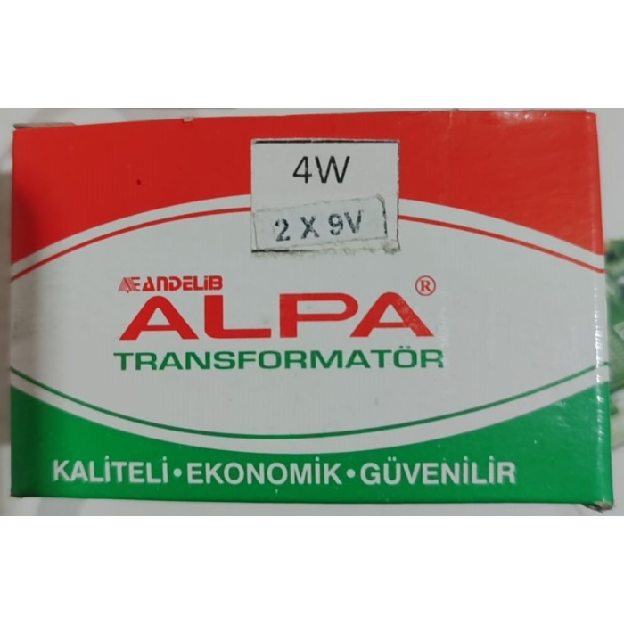Alpa 2x9 Volt 4 W Transformatör