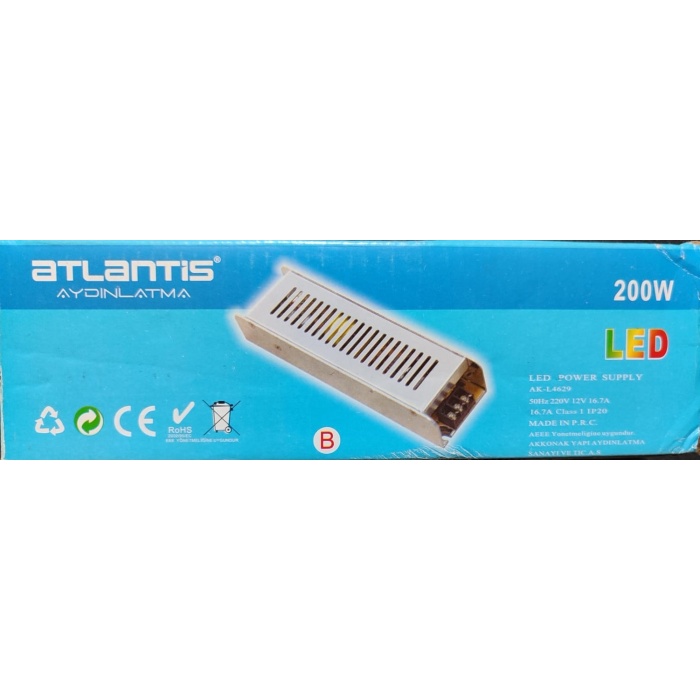 Atlantis Şerit LED Trafosu 16,5 A 200 W