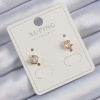 Xuping Rose Renk Zirkon Taşlı Minimal Oval Küpe