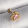 316L Çelik Gold Renk Zirkon Taşlı Kalp Tragus Piercing