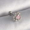 316L Çelik Gümüş Renk Zirkon Taşlı Kalp Tragus Piercing