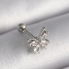 316L Çelik Gümüş Renk Zirkon Taşlı Kelebek Tragus Piercing