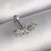 316L Çelik Gümüş Renk Zirkon Taşlı Çiçek Tragus Piercing