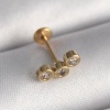316L Çelik Gold Renk Zirkon Taşlı Tragus Piercing