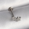 316L Çelik Gümüş Renk Zirkon Taşlı Yıldız Model Tragus Piercing