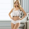 Beyaz Saten Babydoll Takım - 333-B