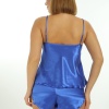 Saks Mavi Saten Babydoll Şortlu Takım - 260