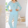 Mavi Penye Pijama Takımı - 1631