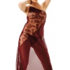 Bordo Dantelli Şifon Gecelik - 646
