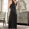 Siyah Dantelli Saten Gecelik - 085