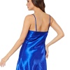 Saks Mavi Saten Gecelik - M-264
