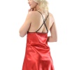 Kırmızı Dantelli Saten Gecelik - M-383