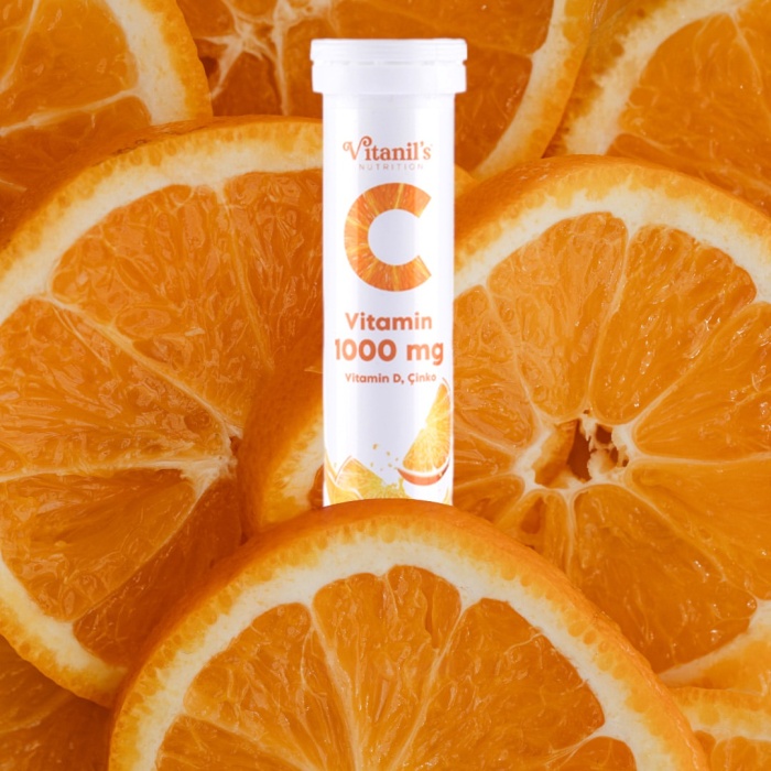Vitanils Nutrition  Vitamin C 10 Efervesan Tablet - 1000 Mg - Çinko Ve D Vitamini Ilaveli