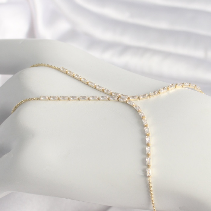 Pirinç Gold Renk Su Yolu Zirkon Taşlı Kadın Şahmeran
