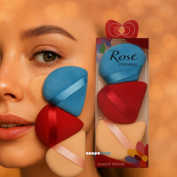 Rose Cosmetics 3’lü Makyaj Süngeri Seti | Renkli Pudra Süngeri