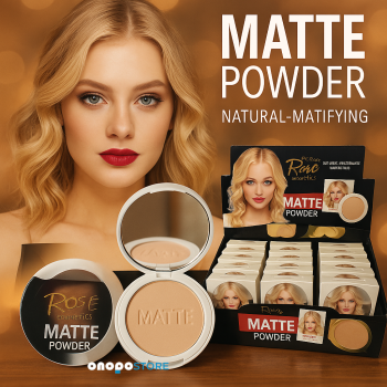 Rose MATTE Kompakt Pudra – Kadifemsi Matlık | 2 Renk Seçeneği (#01 - #02)