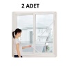 2 ADET Cırtlı Tek Kanat Pencere Sinekliği 75 x 125 Cm (4 Metre Cırt Bant)
